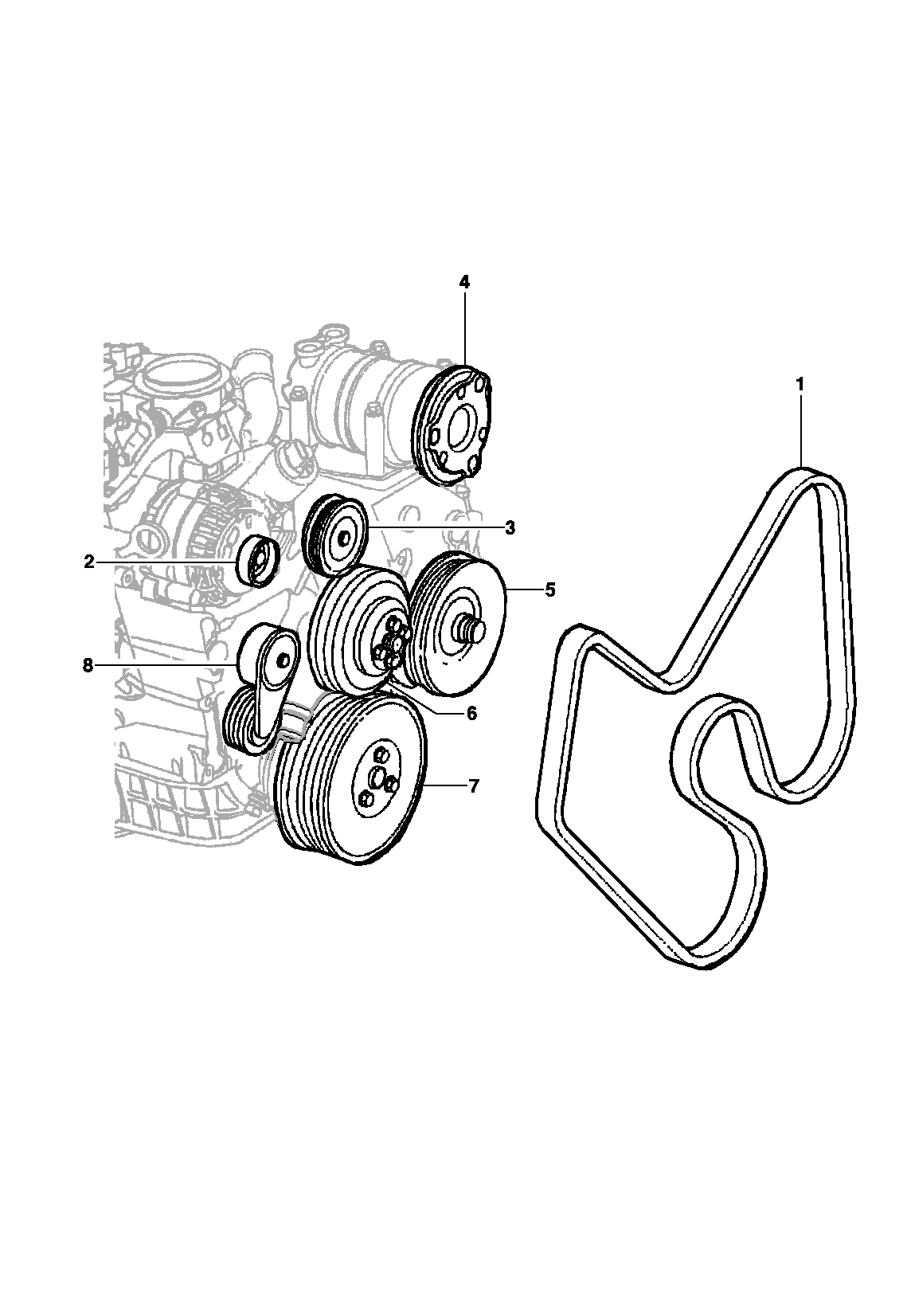 Шкивы и ремни - Двигатель L35/LG3