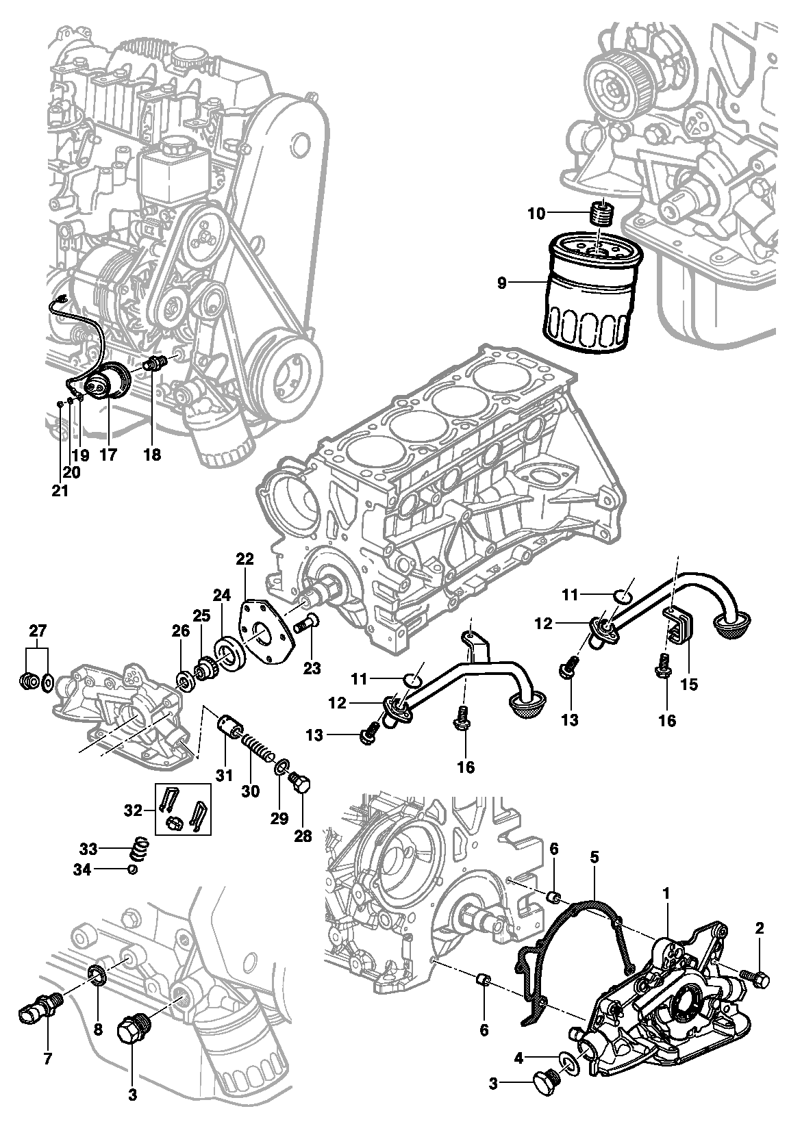 Масляный насос и фильтр - двигатель LM3/LN2/LG1