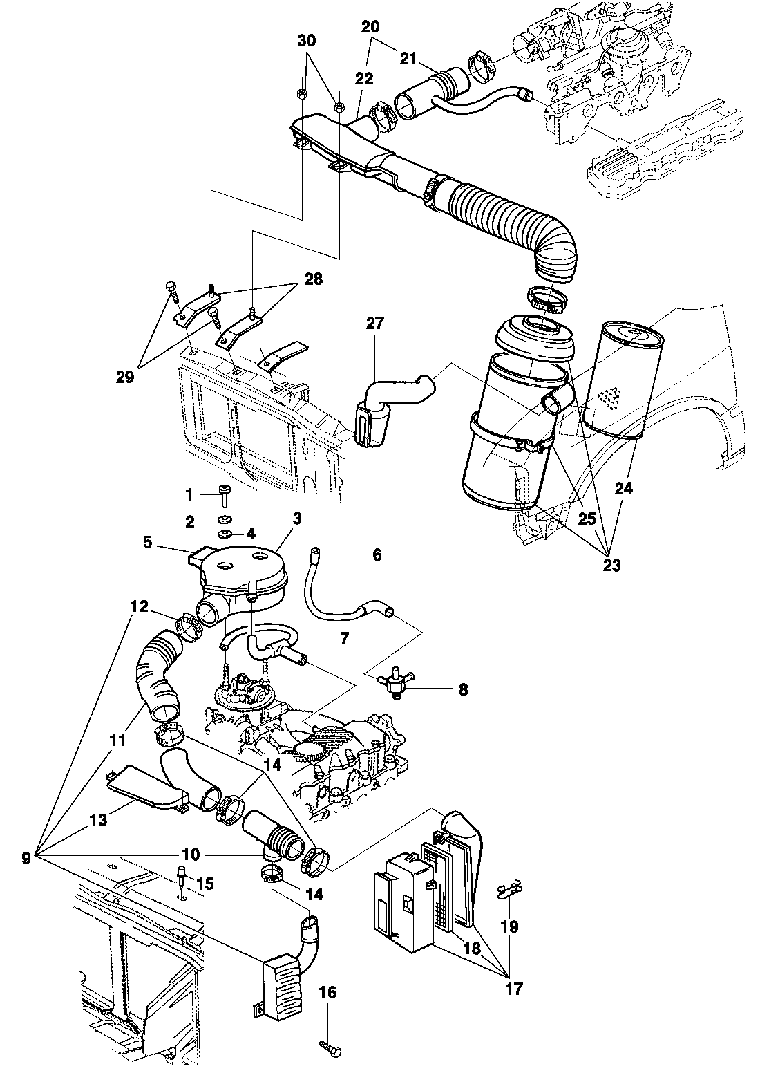 Воздушный фильтр - двигатель LM3/LN2