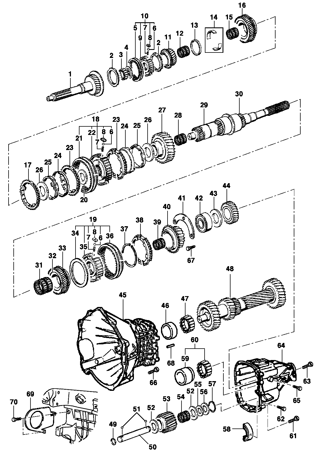 Компоненты КПП – двигатель L35/LJ6 1996/2001