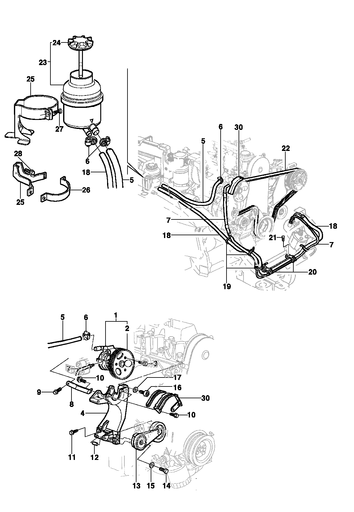 Система гидроусилителя - двигатель LN2/LG1