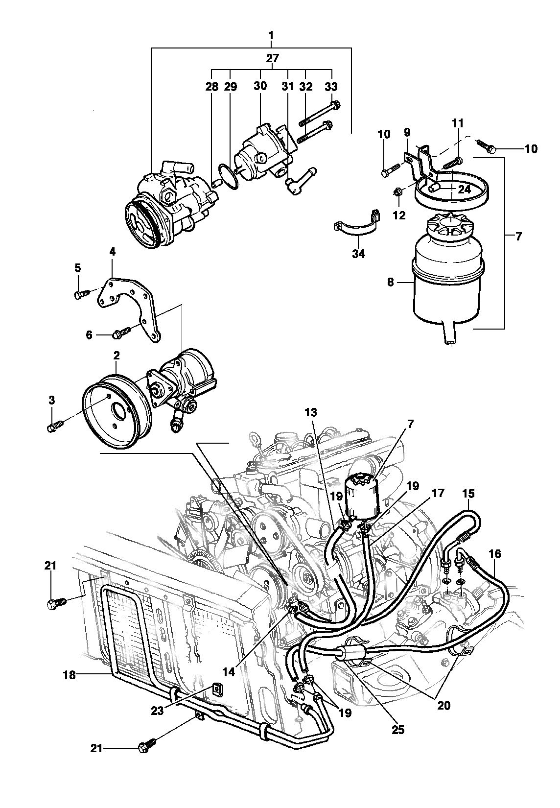 Система гидроусилителя - двигатель LK6/LJ6