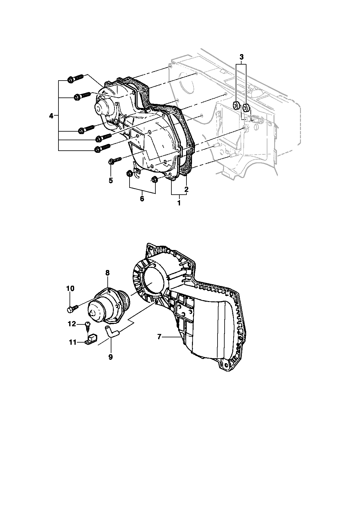 Двигатель вентилятора отопителя